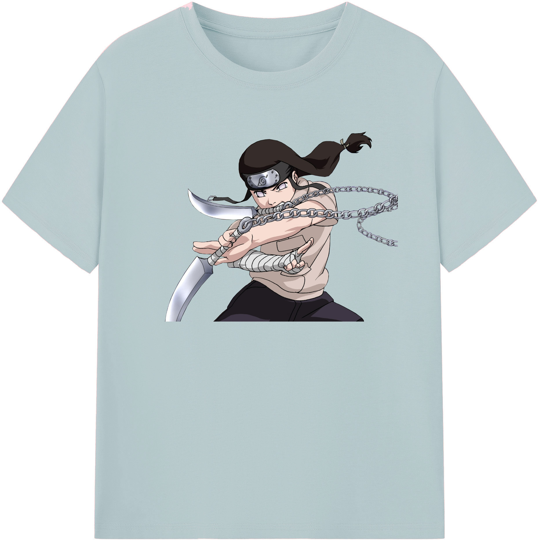 （画像用） NARUTO -ナルト- 日向ネジ Hyūga Neji 綿100％半袖Tシャツ（フロントプリント）